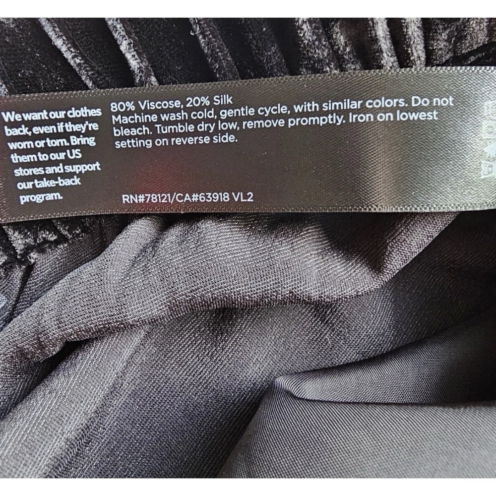 Eileen Fisher Pants Crushed Velvet Silk Blend Wide Leg Ankle Lagenlook Classic M - Picture 8 of 11
